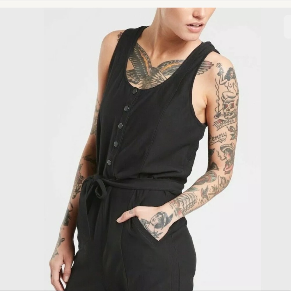 ATHLETA Farallon Romper Jumpsuit Black NWT - Picture 5 of 5